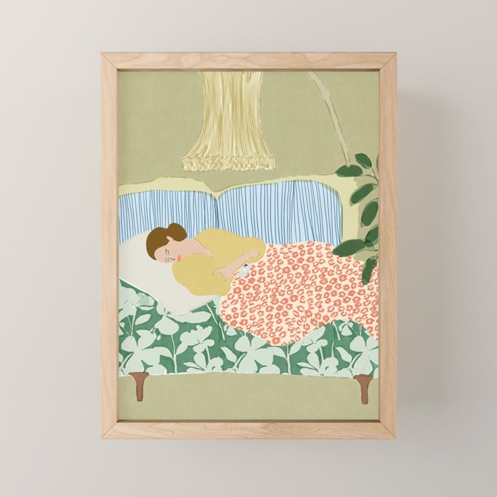 People used to fall asleep with books in their hands Mini Art Print Gallery Image 1