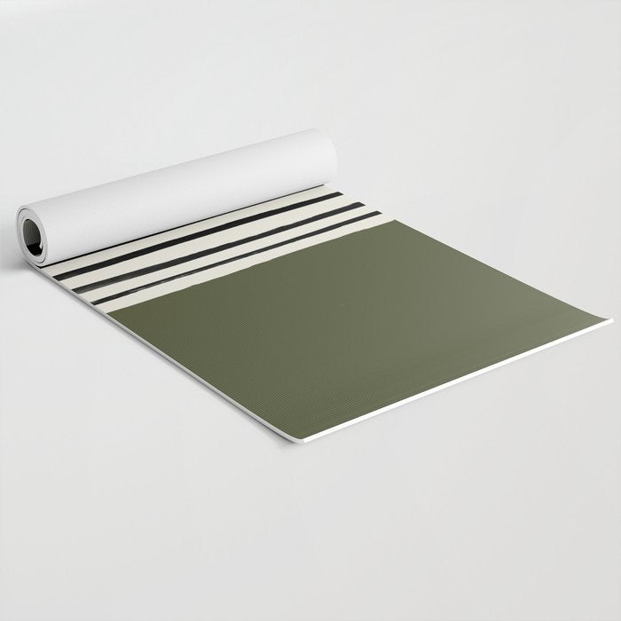 Olive Green x Stripes Yoga Mat Gallery Image 2