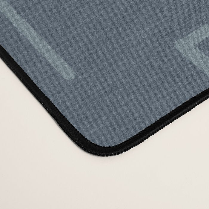 Mid-Century Modern Kinetikos Pattern Deep Neutral Blue Gray Taupe Desk Mat Gallery Image 4