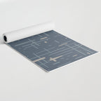 Mid-Century Modern Kinetikos Pattern Deep Neutral Blue Gray Taupe Yoga Mat Gallery Image 2