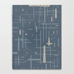 Mid-Century Modern Kinetikos Pattern Deep Neutral Blue Gray Taupe Notebook Gallery Image 4