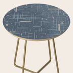 Mid-Century Modern Kinetikos Pattern Deep Neutral Blue Gray Taupe Side Table Gallery Image 2
