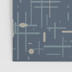 Mid-Century Modern Kinetikos Pattern Deep Neutral Blue Gray Taupe Poster Gallery Image 3