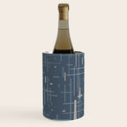 Mid-Century Modern Kinetikos Pattern Deep Neutral Blue Gray Taupe Wine Chiller Gallery Image 3