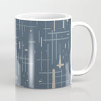 Mid-Century Modern Kinetikos Pattern Deep Neutral Blue Gray Taupe Coffee Mug Gallery Image 1