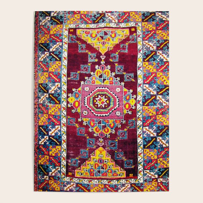 Antique Anatolian Bergama Rug Print  Poster Gallery Image 4