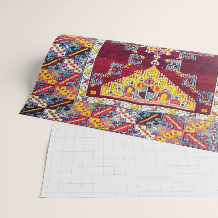 Antique Anatolian Bergama Rug Print  Wrapping Paper Gallery Image 2