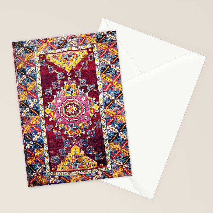 Antique Anatolian Bergama Rug Print  Stationery Card Gallery Image 2