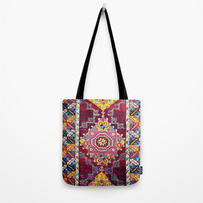 Antique Anatolian Bergama Rug Print  Tote Bag Gallery Image 2