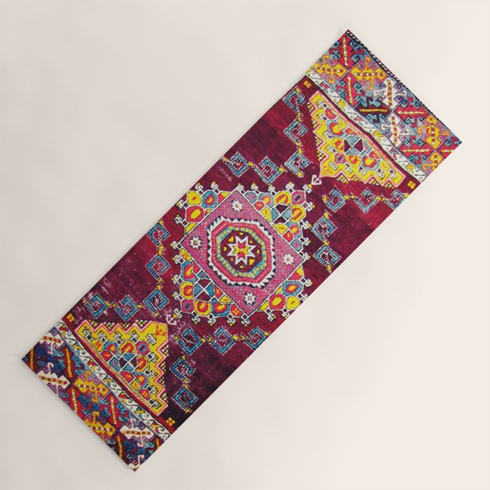 Antique Anatolian Bergama Rug Print  Yoga Mat Gallery Image 1