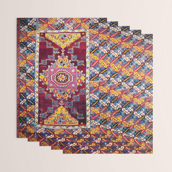 Antique Anatolian Bergama Rug Print  Wrapping Paper Gallery Image 3