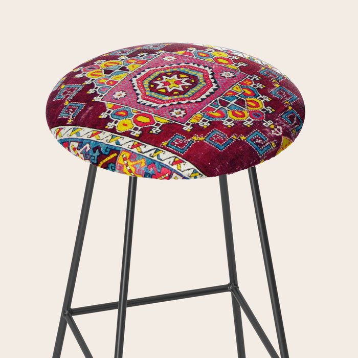 Antique Anatolian Bergama Rug Print  Stool Gallery Image 2