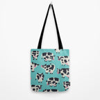 Cow Collection - Turquoise Tote Bag Gallery Image 2