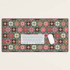 Winter Quilt Stars: Festive Mosaic in Jewel Tones Desk Mat Gallery Image 1