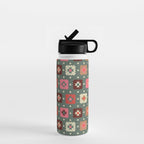 Winter Quilt Stars: Festive Mosaic in Jewel Tones Water Bottle Gallery Image 1
