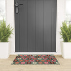 Winter Quilt Stars: Festive Mosaic in Jewel Tones Welcome Mat Gallery Image 3