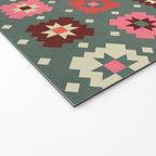 Winter Quilt Stars: Festive Mosaic in Jewel Tones Welcome Mat Gallery Image 2