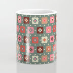 Winter Quilt Stars: Festive Mosaic in Jewel Tones Coffee Mug Gallery Image 4