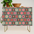 Winter Quilt Stars: Festive Mosaic in Jewel Tones Credenza Gallery Image 1