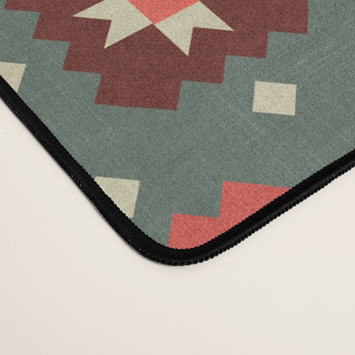 Winter Quilt Stars: Festive Mosaic in Jewel Tones Desk Mat Gallery Image 4