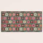 Winter Quilt Stars: Festive Mosaic in Jewel Tones Desk Mat Gallery Image 3