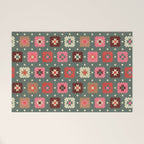 Winter Quilt Stars: Festive Mosaic in Jewel Tones Welcome Mat Gallery Image 1