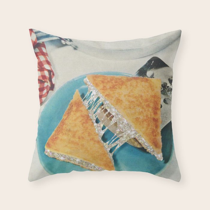Grilled Glitter Sandwich - Eat Fashionably Throw Pillow Gallery Image 1