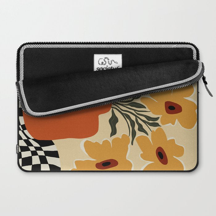Summer flowerpot with check  Laptop Sleeve Gallery Image 2