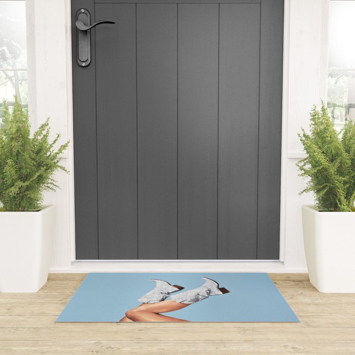 These Boots - Glitter Blue Welcome Mat Gallery Image 3