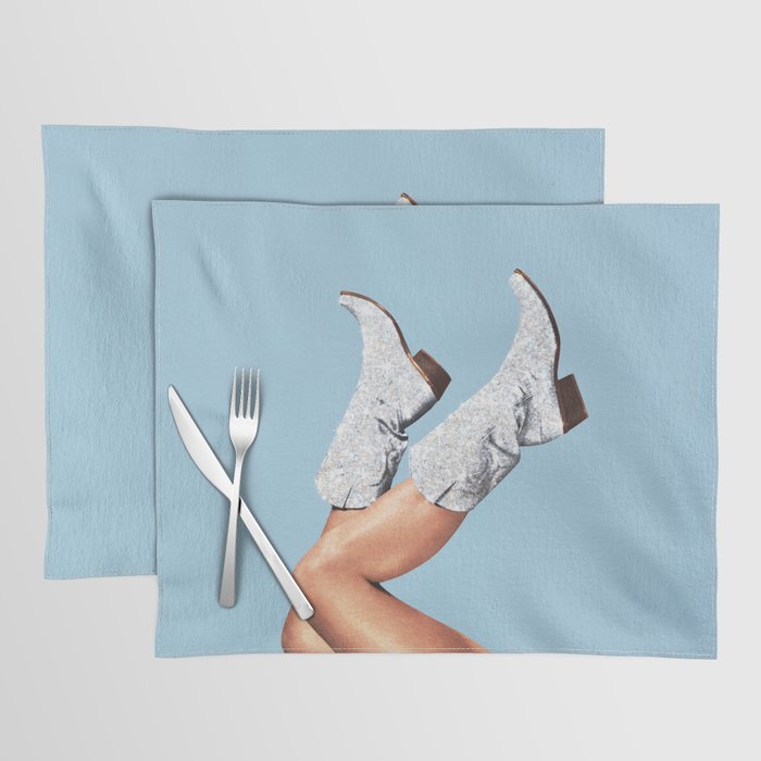 These Boots - Glitter Blue Placemat Gallery Image 1