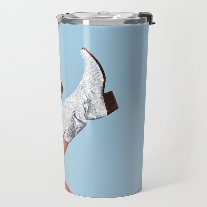 These Boots - Glitter Blue Travel Mug Gallery Image 2