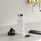 Wild Mountain Roses - pink, mint, and gold Water Bottle Gallery Image 4