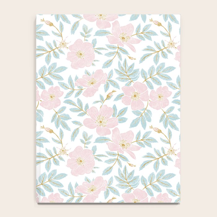 Wild Mountain Roses - pink, mint, and gold Notebook Gallery Image 4