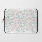 Wild Mountain Roses - pink, mint, and gold Laptop Sleeve Gallery Image 1