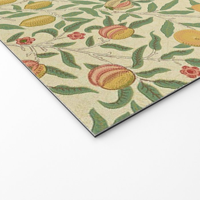 William Morris Pomegranate Fruit Beige Gold Coral Welcome Mat Gallery Image 2