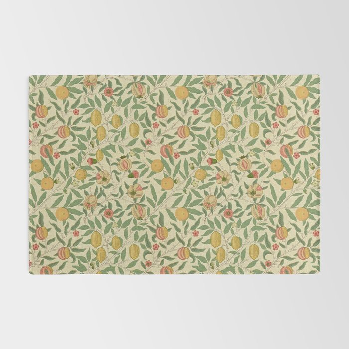 William Morris Pomegranate Fruit Beige Gold Coral Rug Gallery Image 2