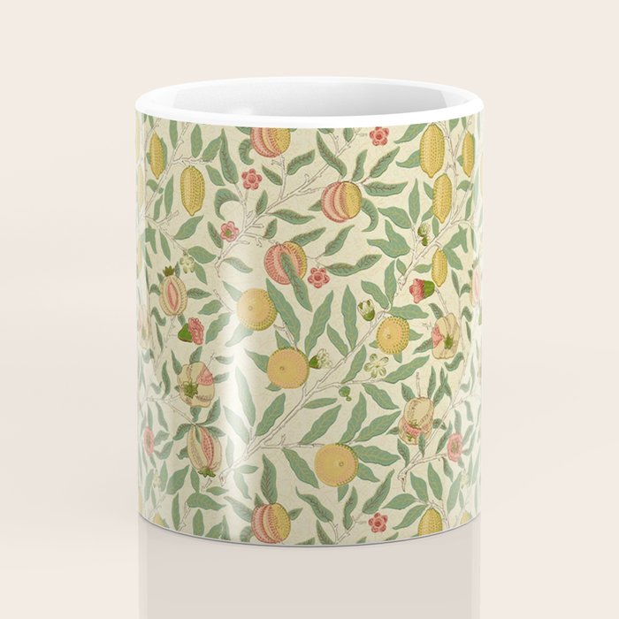 William Morris Pomegranate Fruit Beige Gold Coral Coffee Mug Gallery Image 4