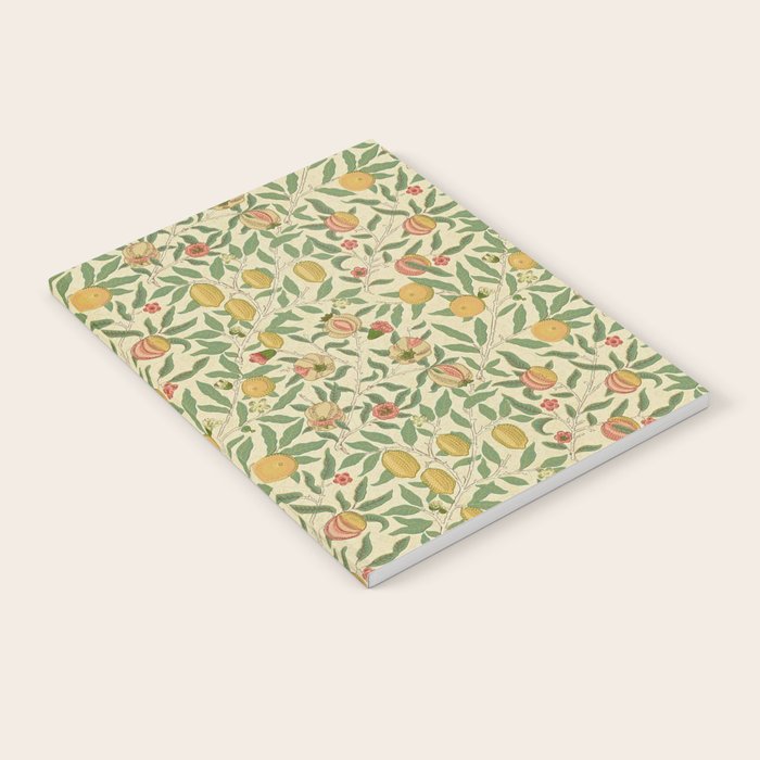 William Morris Pomegranate Fruit Beige Gold Coral Notebook Gallery Image 1