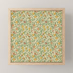 William Morris Pomegranate Fruit Beige Gold Coral Mini Art Print Gallery Image 1