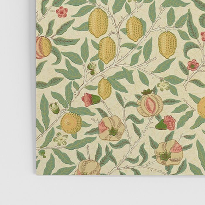 William Morris Pomegranate Fruit Beige Gold Coral Poster Gallery Image 3