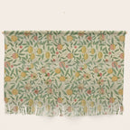 William Morris Pomegranate Fruit Beige Gold Coral Wall Hanging Gallery Image 1