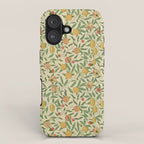 William Morris Pomegranate Fruit Beige Gold Coral iPhone Case Gallery Image 1