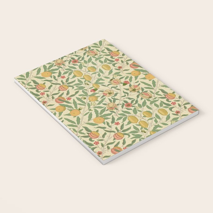 William Morris Pomegranate Fruit Beige Gold Coral Notebook Gallery Image 3
