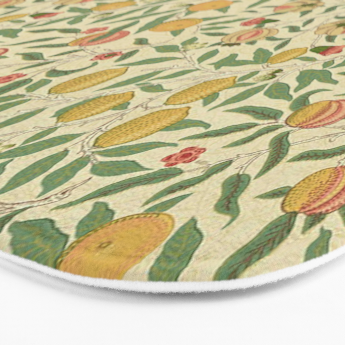 William Morris Pomegranate Fruit Beige Gold Coral Bath Mat Gallery Image 3