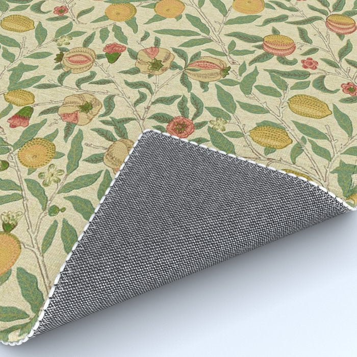 William Morris Pomegranate Fruit Beige Gold Coral Rug Gallery Image 4