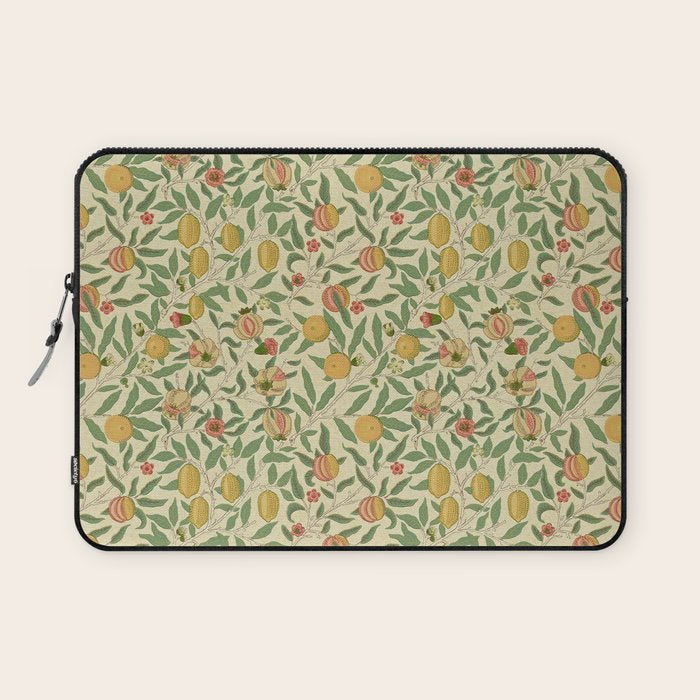 William Morris Pomegranate Fruit Beige Gold Coral Laptop Sleeve Gallery Image 1