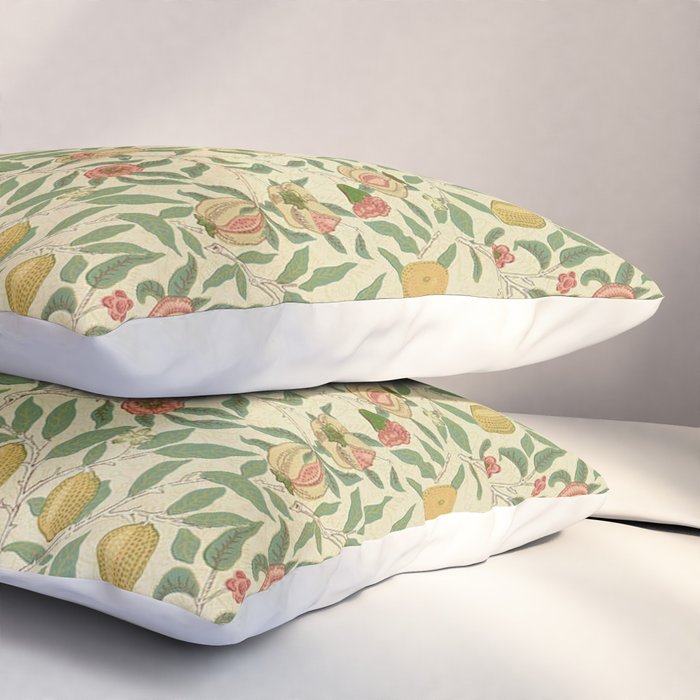 William Morris Pomegranate Fruit Beige Gold Coral Pillow Sham Gallery Image 3