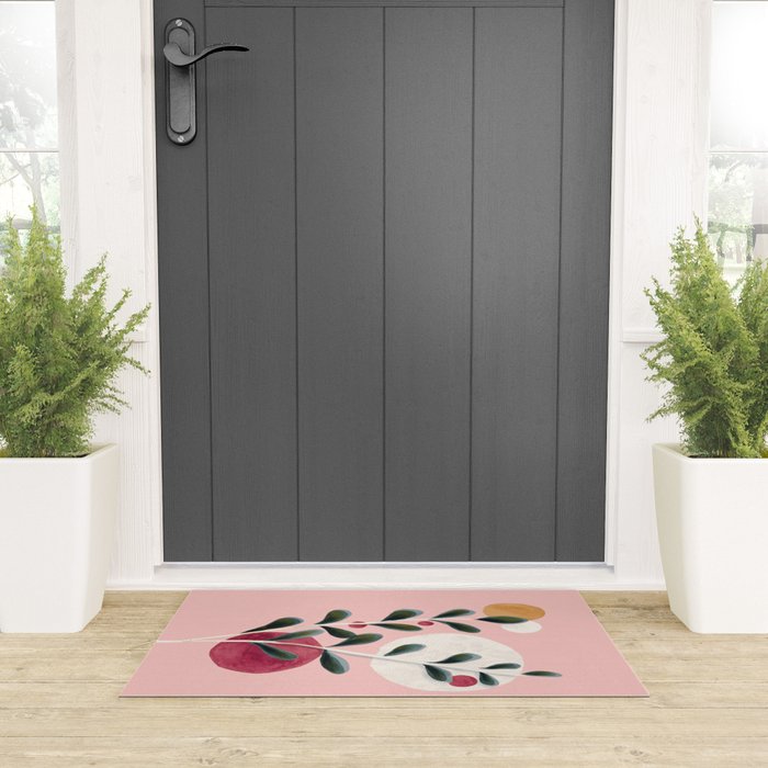 Soft Berry Branches Welcome Mat Gallery Image 3