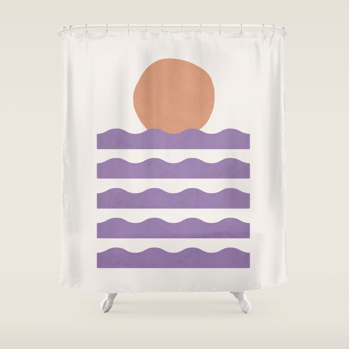 Sunset Wave - Abstract Painting Shower Curtain Gallery Image 1