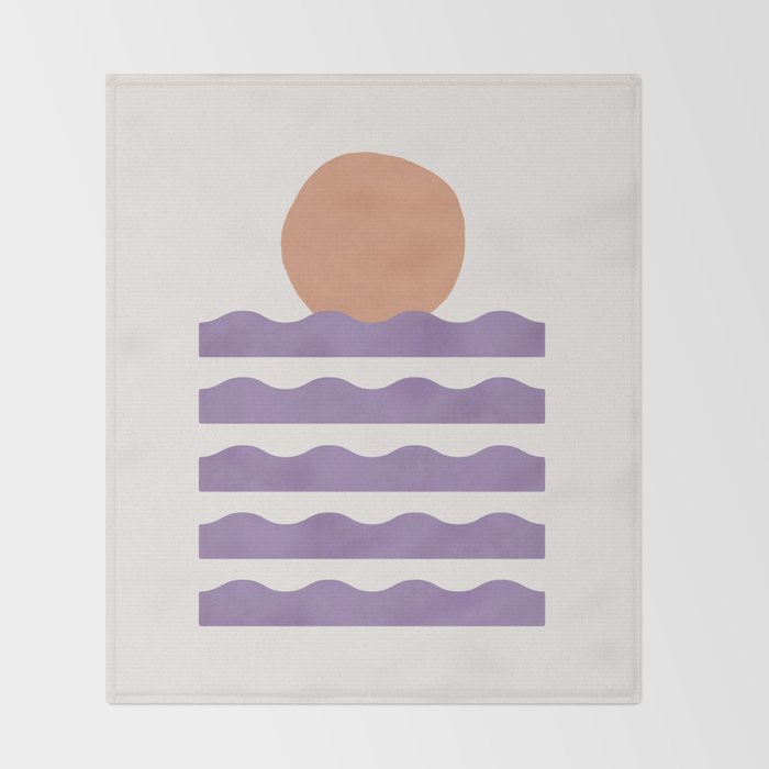 Sunset Wave - Abstract Painting Throw Blanket Gallery Image 2